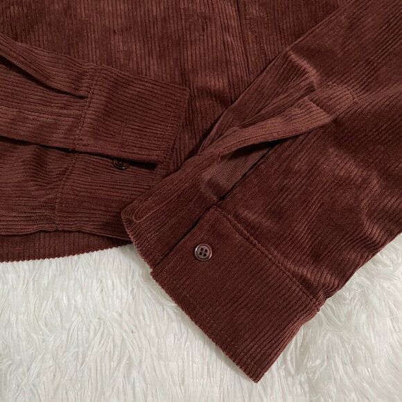 Women Pretty Garbage Cropped Corduroy Jacket in Chocolate Brown Size Small - Picture 8 of 10